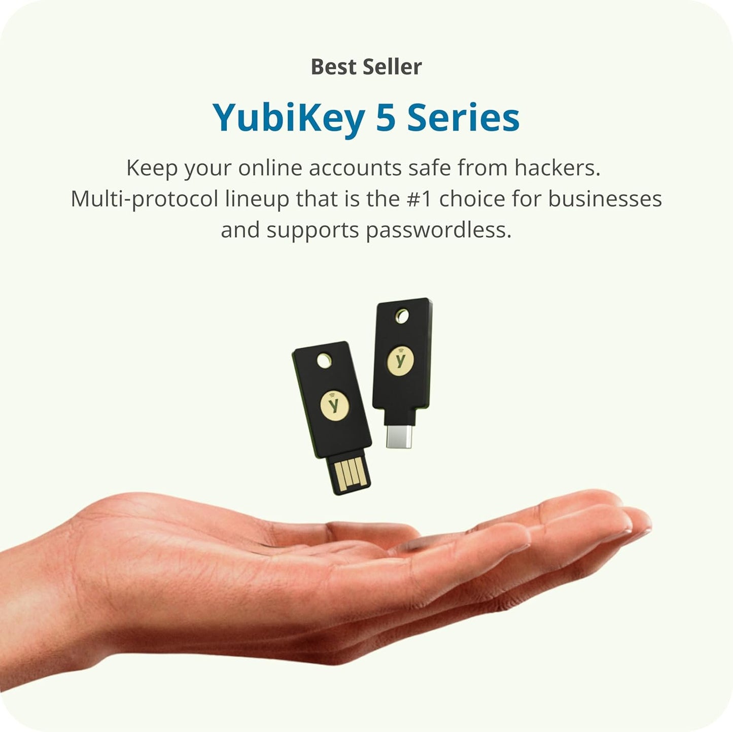 Yubico - YubiKey 5C NFC - Multi-Factor authentication (MFA) Security Key and passkey, Connect via USB-C or NFC, FIDO Certified - Protect Your Online Accounts