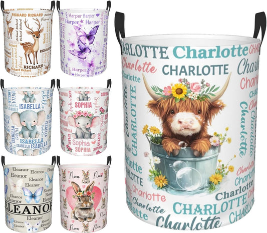 Custom Name Laundry Hamper, Personalized Laundry Baskets with Name for Boys Girls Women Men, Customized Collapsible Dirty Clothes Hamper Easy Storage Gifts for Bedroom Bathroom Living Room
