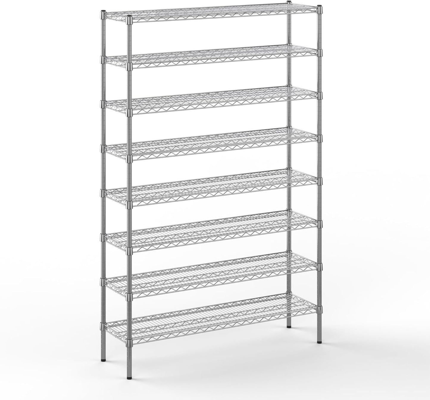 14" Deep x 48" Wide x 74" Height Wire Shelving Kit | 8-Tier | NSF Commercial Storage Rack Unit