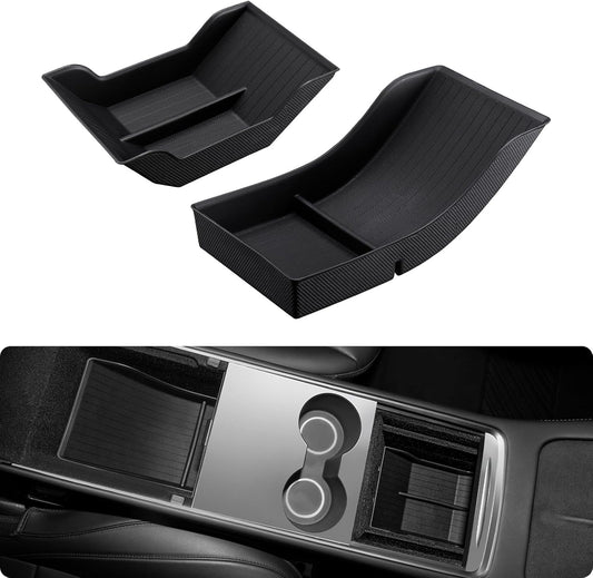 BASENOR 2026 Upgrade Tesla Model Y Model 3 Lower Center Console Organizer Tray (Proprietary Design) Bottom Storage Box Fit 2021-2024 Model Y 2021-2023 Model 3