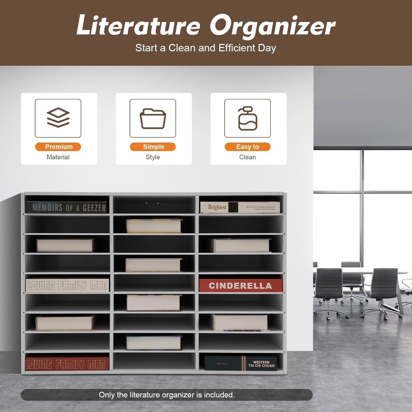 Mail Sorter Organizer, 27 Compartments Mailbox for Classroom, Desktop File Organizer with Adjustable Shelves, for Office Home Classroom, White