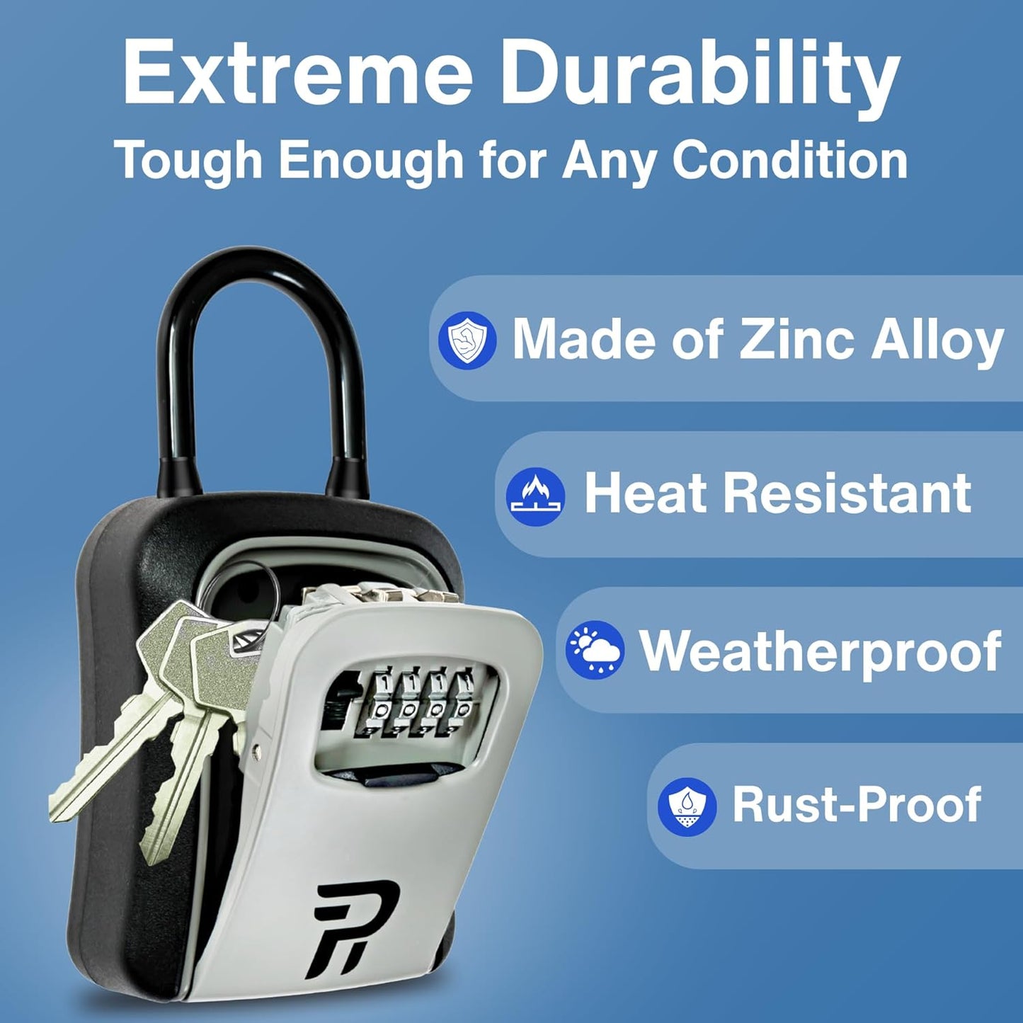 Key Lock Box for Outside - Combination Realtor Lockbox for House Keys Outdoor