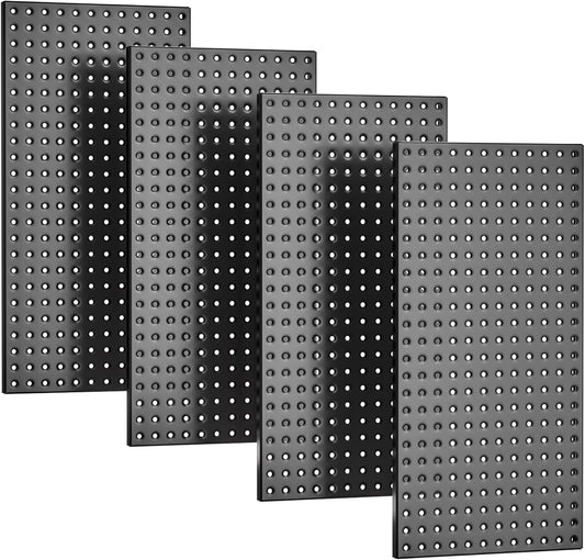EVERHANGER Metal Pegboard Panels 24" x 12", Heavy Duty Steel Peg Boards for Garage, Pegboard Wall Organizer for Tool Storage and Organization, Black, 4 Pack