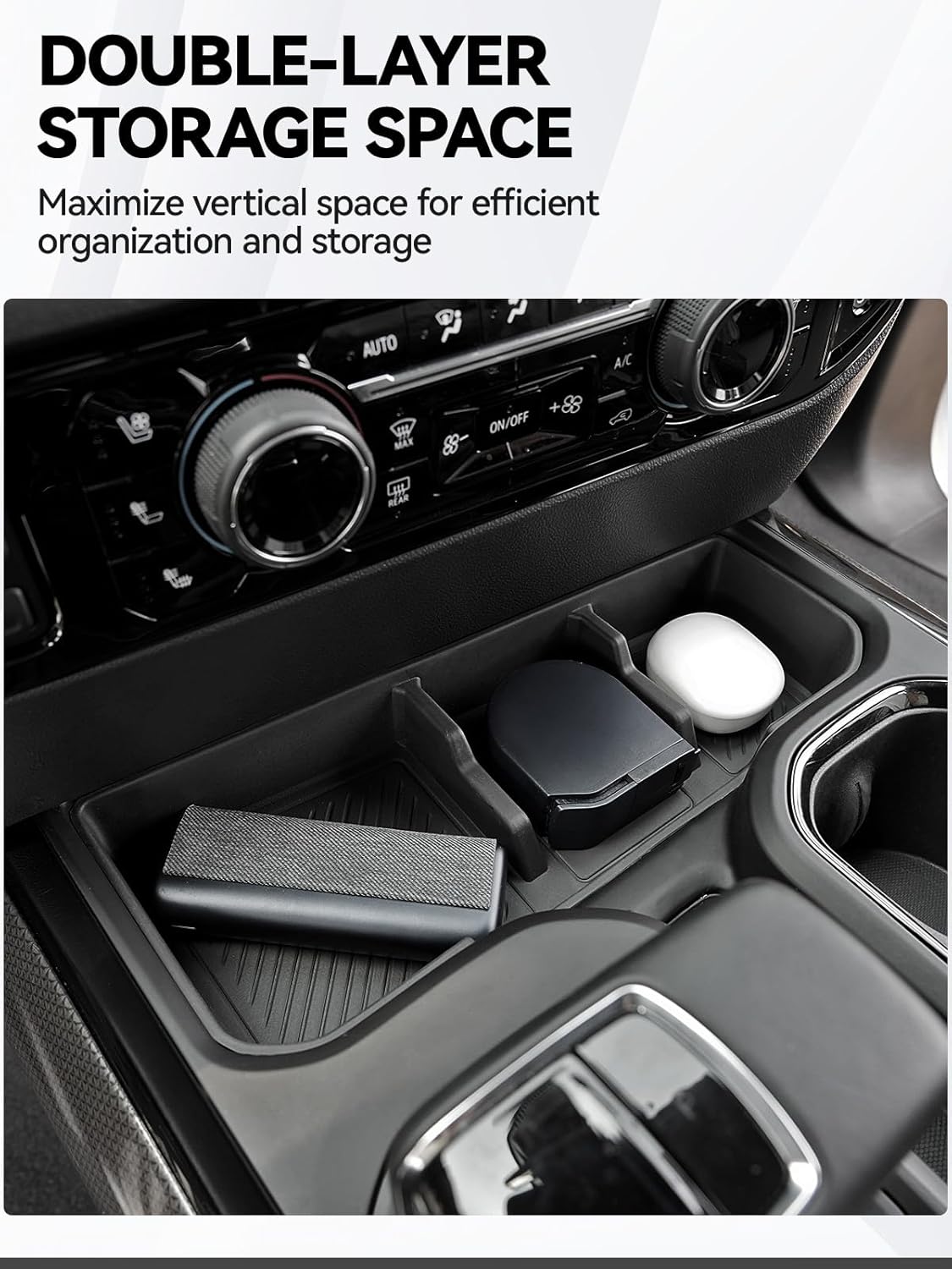 ELECFRESH 2PCS Center Console Organizer Tray for 2022 2023 2024 2025 Chevrolet Silverado Accessories, Armrest Storage Box and Center Console Storage for Chevrolet Silverado