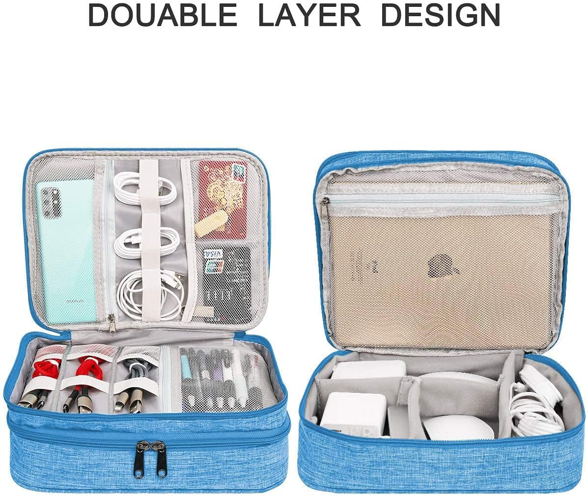 Electronics Organizer, Jelly Comb Electronic Accessories Cable Organizer Bag Waterproof Travel Cable Storage Bag for Charging Cable, Power Bank, iPad