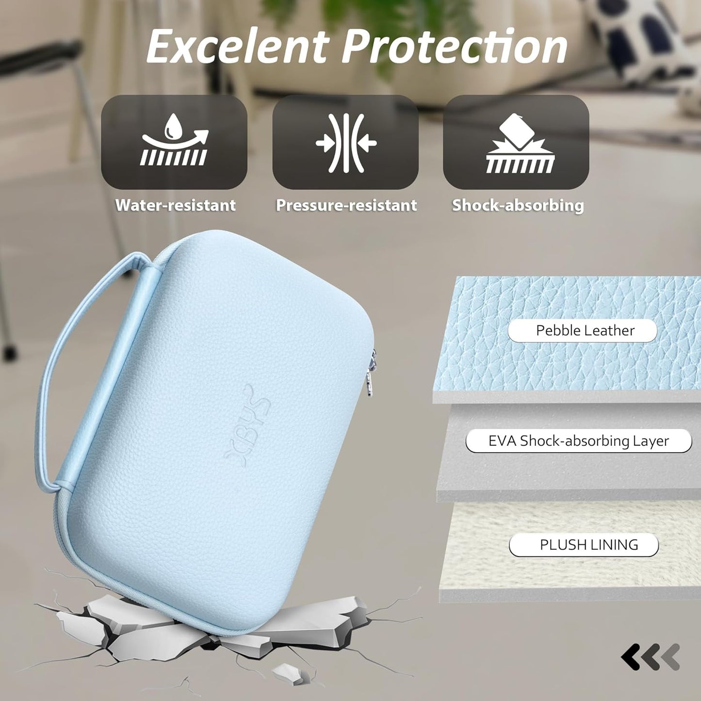 Charger Case for Macbook, Portable Tech Electronic Organizer Bag,Travel Storage Pouch for Laptop Accessories, MacBook Power Adapter, Charging Cords, USB Drives, Power Bank (Blue, XL)
