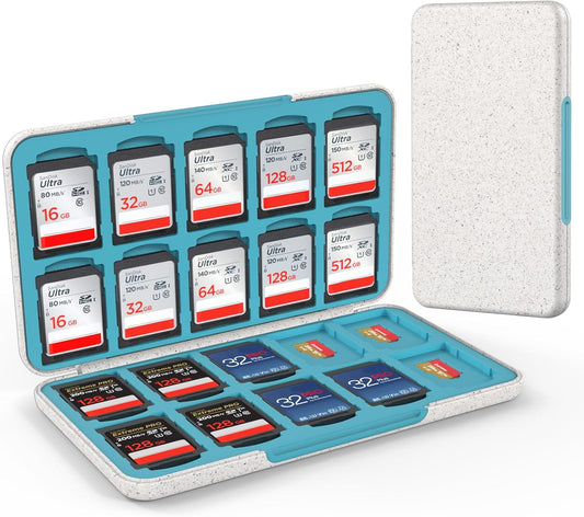 HEIYING Memory Card Case for SD/TF Cards,Portable SD Card Holder Storage Case Compatible with 20 SDXC SDHC and 20 TF Cards Slots