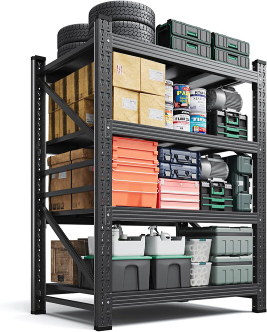 Letaya 2000LBS Storage Shelves Heavy Duty,60" H Garage Shelving Units, 4 Tier Adjustable Utility Rack Shelf,Large Metal Industrial Shelves,for Shop,Warehouse,Basement (40" W x 20" D x 60" H)