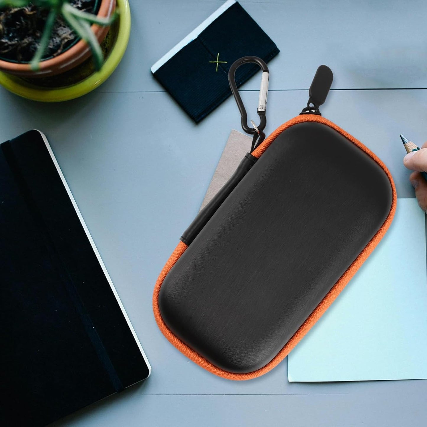 Portable Hard Drive Case Hard Shell Protective Storage Box for SSD External Drives with Cable Organizer Shock-Resistant Carrying Bag Compatible Digital Devices Sleek Orange Design