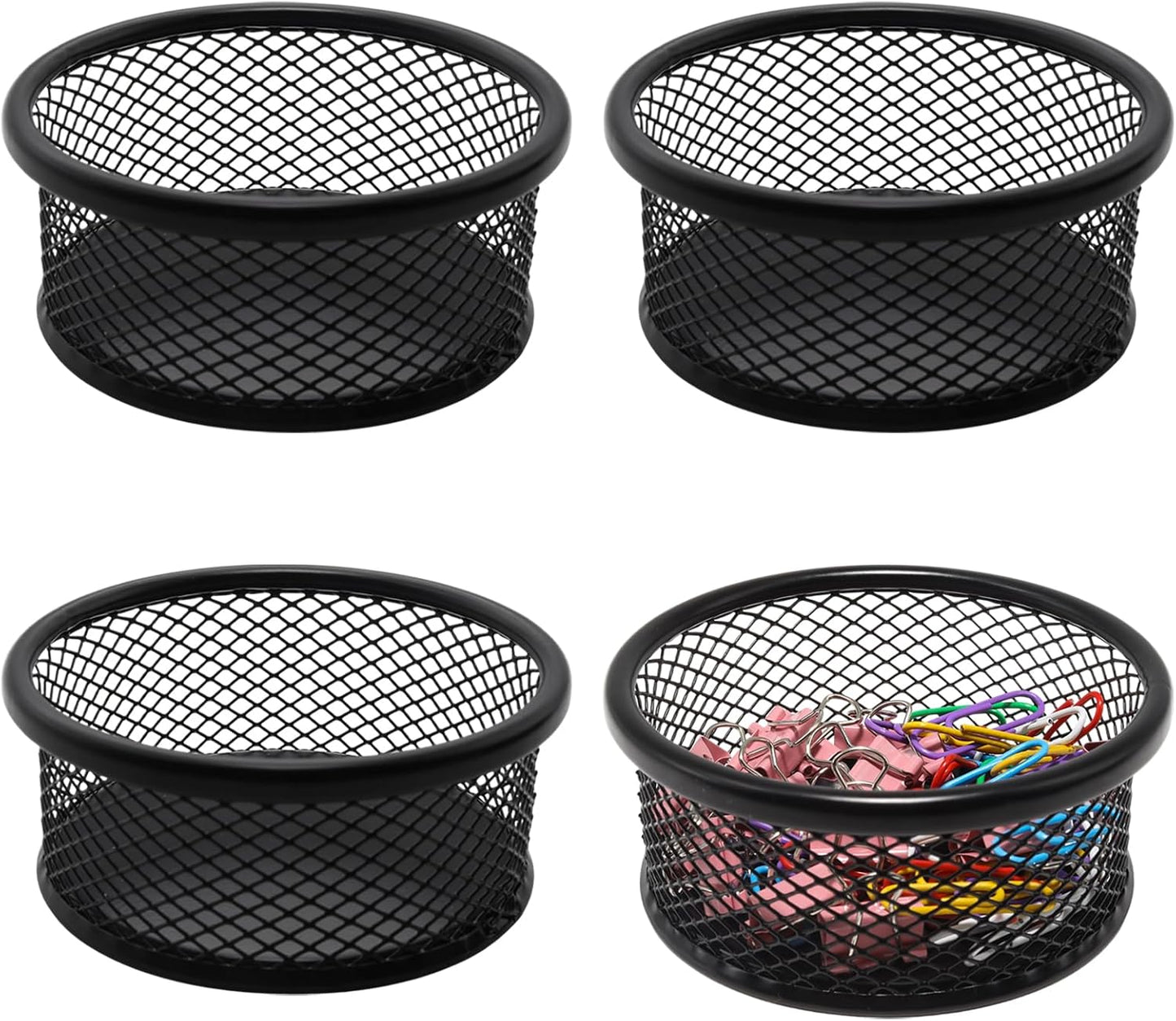 2 Pack Mesh Paper Clip Holder, Paperclip Holder for Desk, Paper Clip Dispenser Organizer