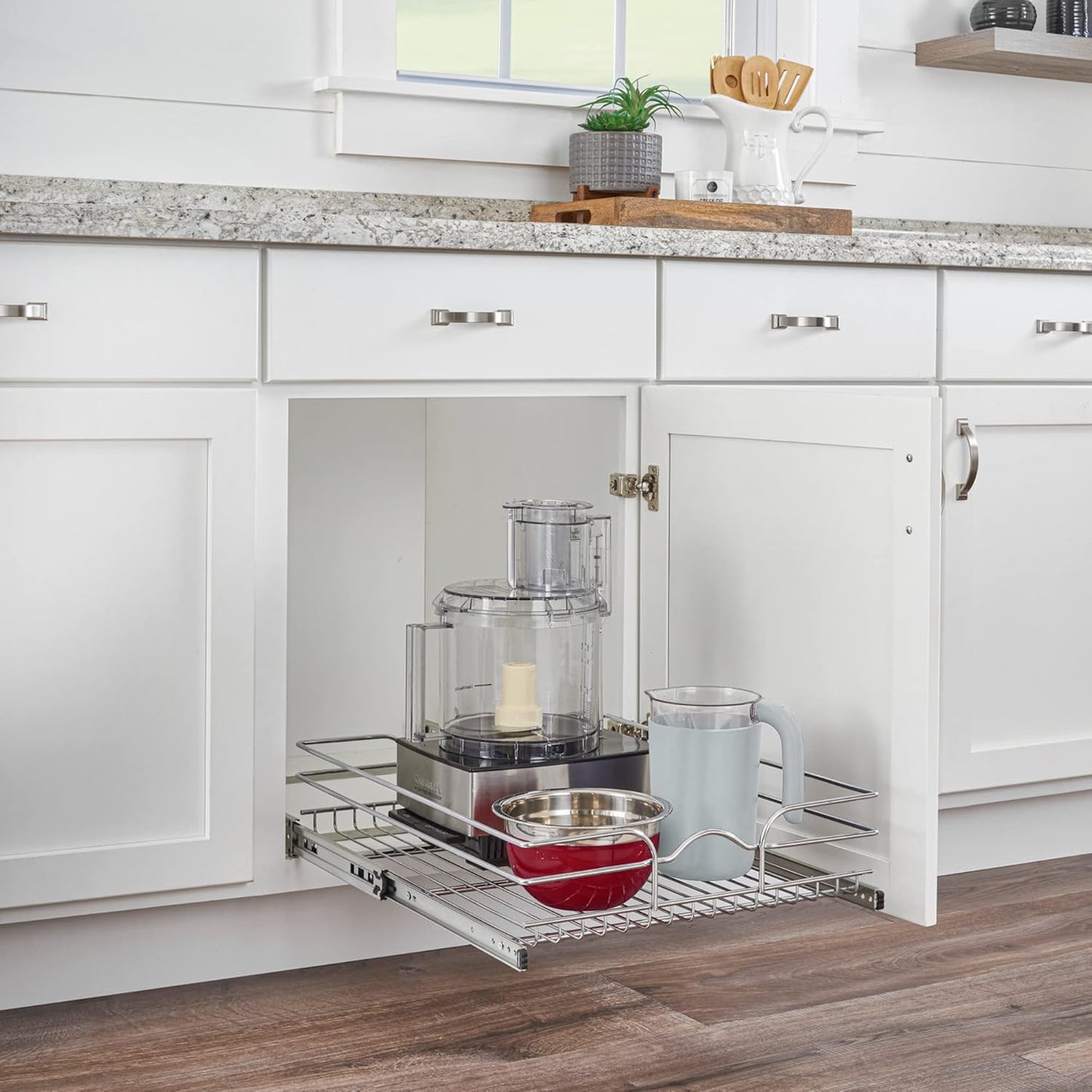 Rev-A-Shelf Kitchen Cabinet Pullout Shelf and Drawer Organizer Slide Out Pantry Storage Basket in Multiple Sizes, 18 x 22 In, 5WB1-1822CR-1