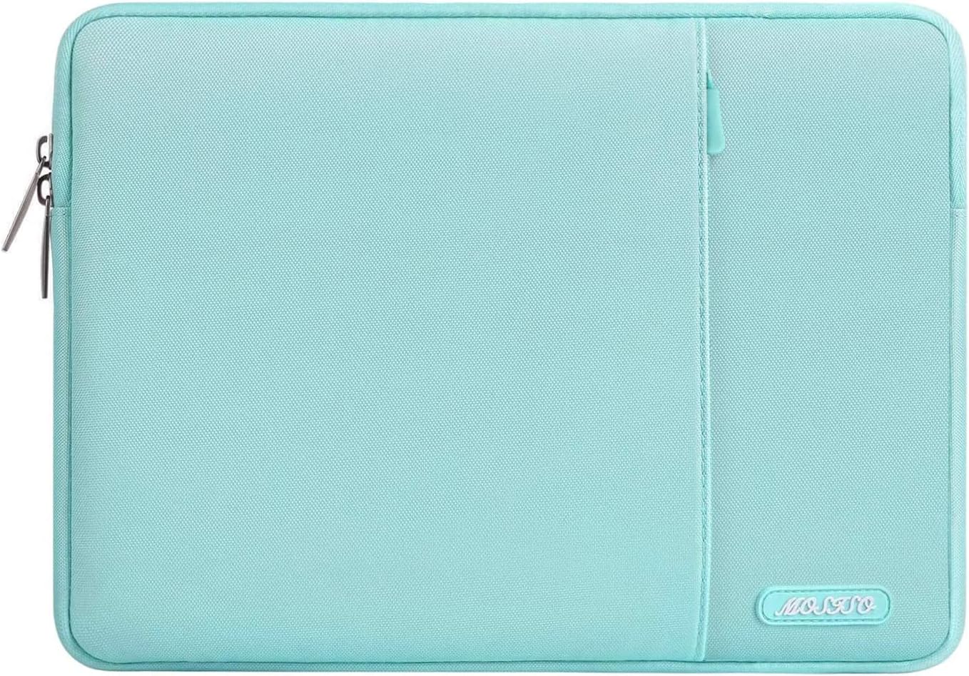 MOSISO Laptop Case 13.3 inch, 13-13.3 inch Laptop Sleeve Compatible with MacBook Air/Pro 13/Pro 14 M5 M4 M3 M2 M1, HP Dell ASUS Lenovo,Polyester Vertical Computer Sleeve Bag with Pocket, Mint Blue
