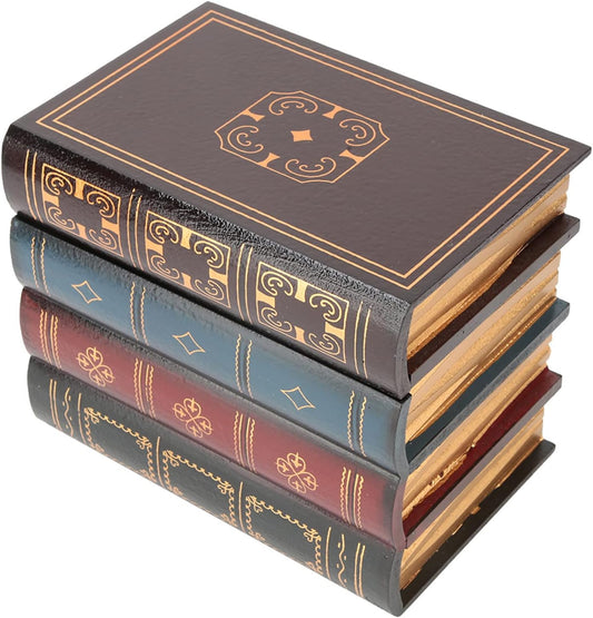 Joyzan Decorative Fake Book Box, Book Safe Dictionary Secret Cash Storage Diversion Hidden Security Money Case Wooden Vintage Faux Containers Decor Home Office Jewelry Documents Bookshelf Coffee Table