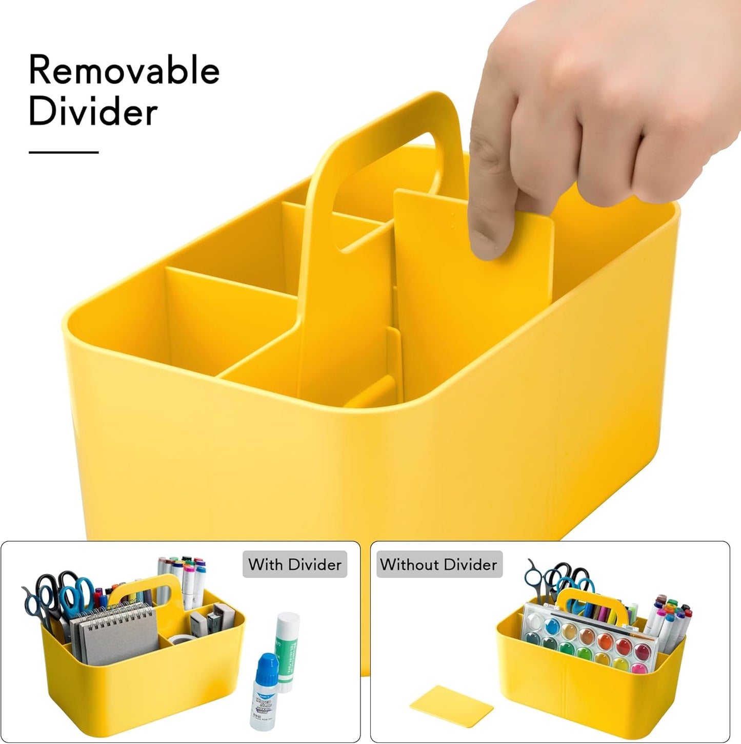 Tiawudi 2 Pack Caddy Organizer with Handle, Portable Plastic Caddy, Storage Organization for Cleaning, Bath, Makeup, Art, Craft, Stationery, Classroom and Office, Tote Organizer