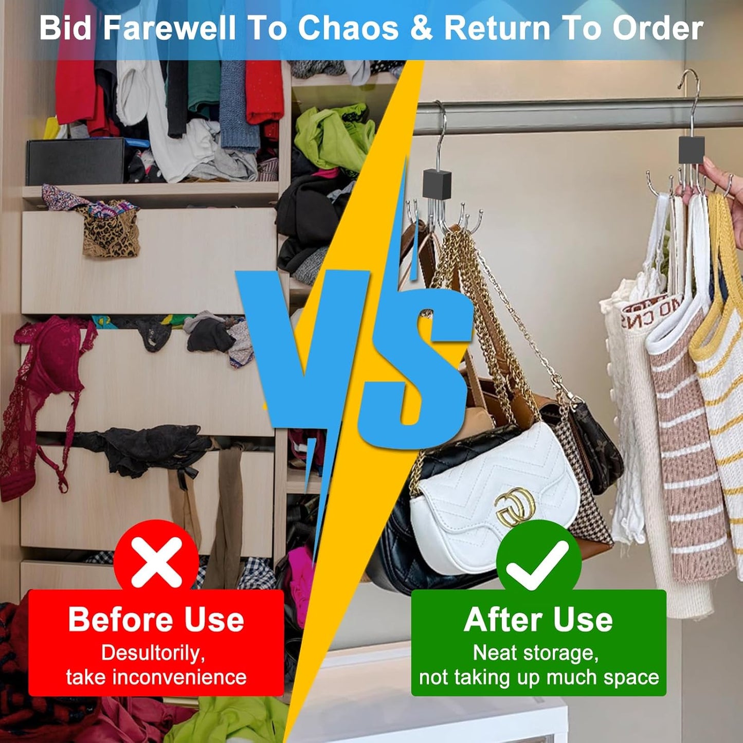 4pcs Rotatable Tank Top Hanger,Bra,Belt,Tie,Scarf Hanger for Closet, Multipurpose Holder Organizer and Storage Hook for Belt,Bra,Hat,Tank Top,Tie,Scarf,Purse