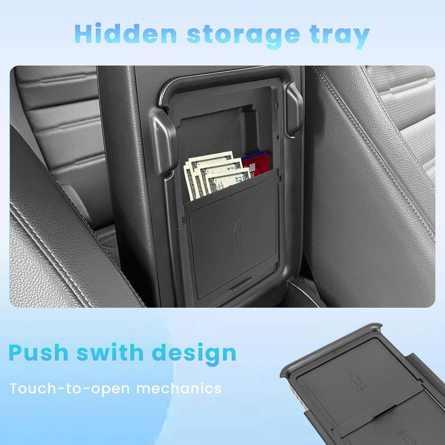 4PCS Center Console Organizer Compatible with 2023 2024 2025 2026 Honda CRV Secondary Box Insert Divider Armrest Storage Tray Hidden Storage Tray Cup Holder Interior Accessories