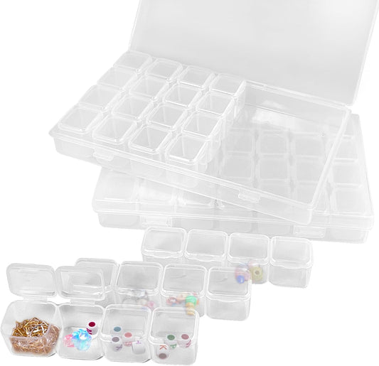 Guyuyii 56 Slots Diamond Painting Storage - 2 Pack 28 Grids diamond art organizer for Bead Storage, Craft Supply, Small Item, and Jewelry Organization
