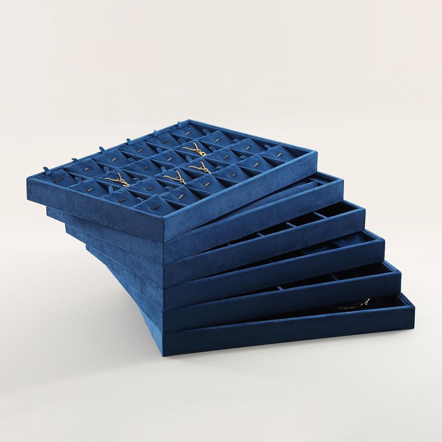 Necklace Storage Tray, Velvet Bracelet Display, Premium Jewelry Organizers,Luxury Jewelry Tray,Blue Necklace Display