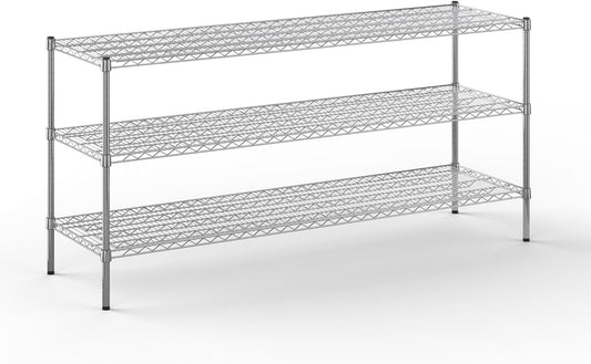 21" Deep x 72" Wide x 34" Height Wire Shelving Kit | 3-Tier | NSF Commercial Storage Rack Unit