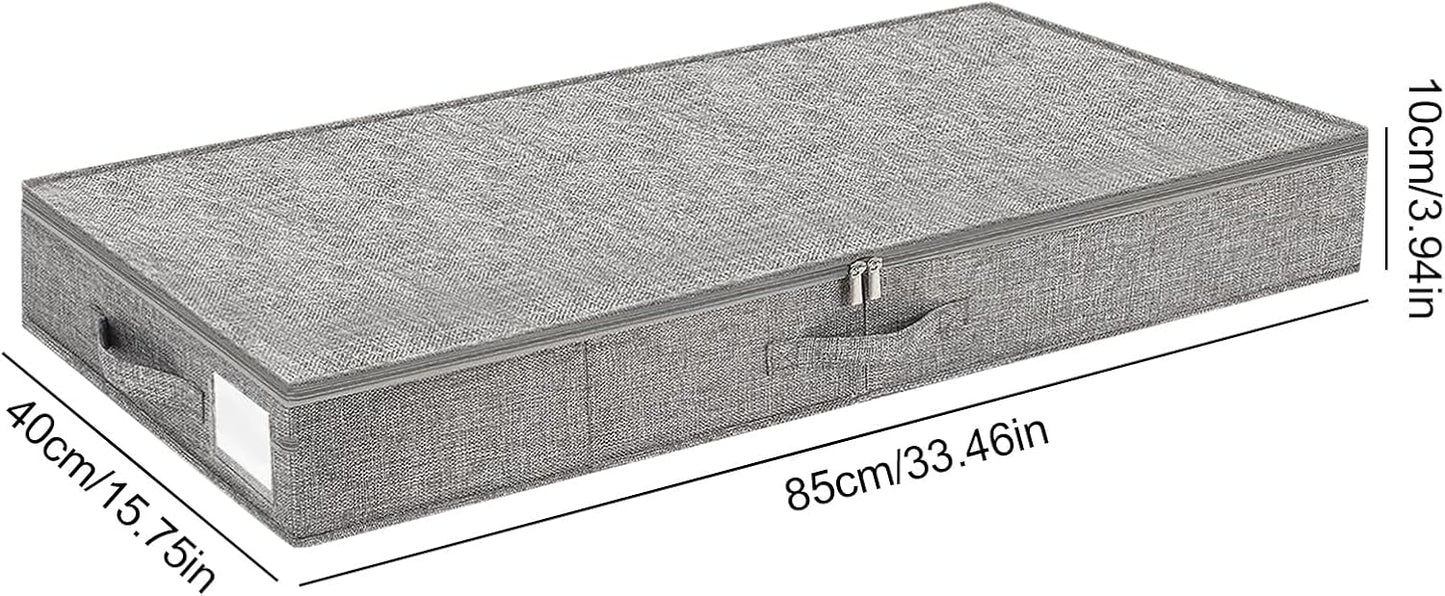 Under Bed Storage Containers - Foldable Underbed Storage Bag, Closet Organizers Bins, 2 Piece Dustproof Clothes Container With Lid For Moving Travel Dorm Bedroom College Apartment Toys