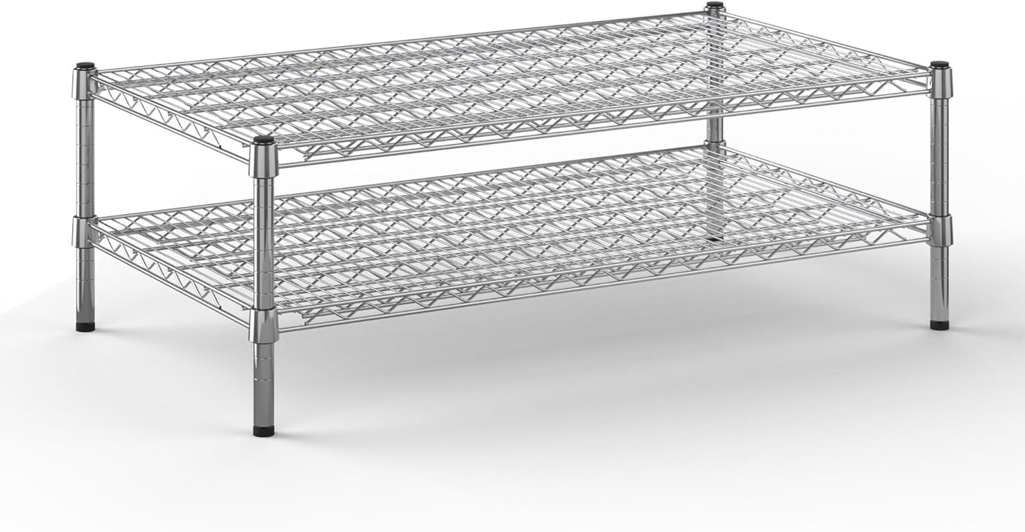 24" Deep x 42" Wide x 14" Height Wire Shelving Kit | 2-Tier | NSF Commercial Storage Rack Unit