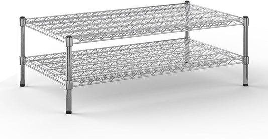 24" Deep x 42" Wide x 14" Height Wire Shelving Kit | 2-Tier | NSF Commercial Storage Rack Unit