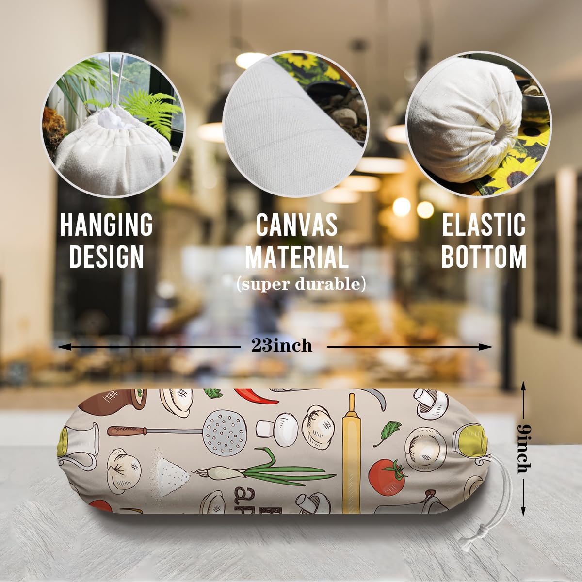 Kitchen Print Plastic Bag Holder, Wall Mount Plastic Bags Organizer, Pantry Organization, Reusable Shopping Bags Holder Dispenser for Kitchen, Housewarming Gift,Pattern Garbage Bag 61