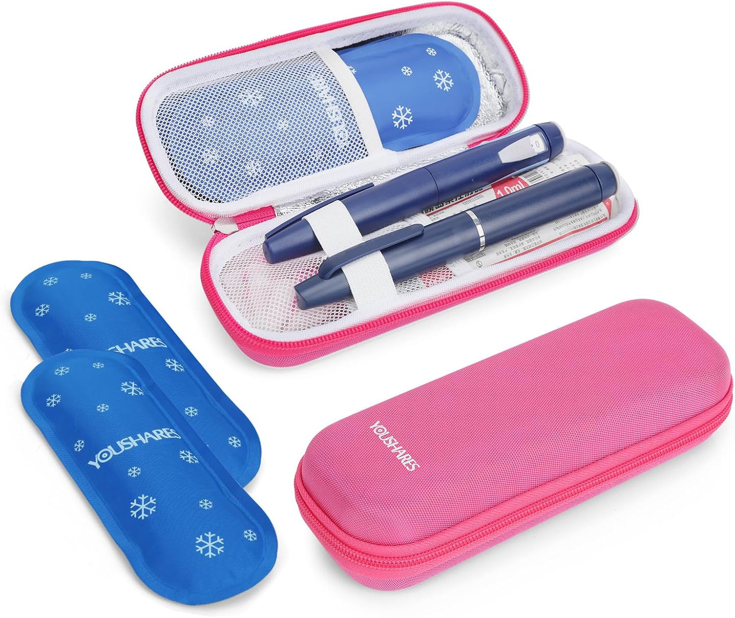 YOUSHARES Insulin Cooler Travel Case TSA Approved - Portable Medication Cooler for Travel and Daily Life, Diabetic Travel Case with 2 Ice Packs