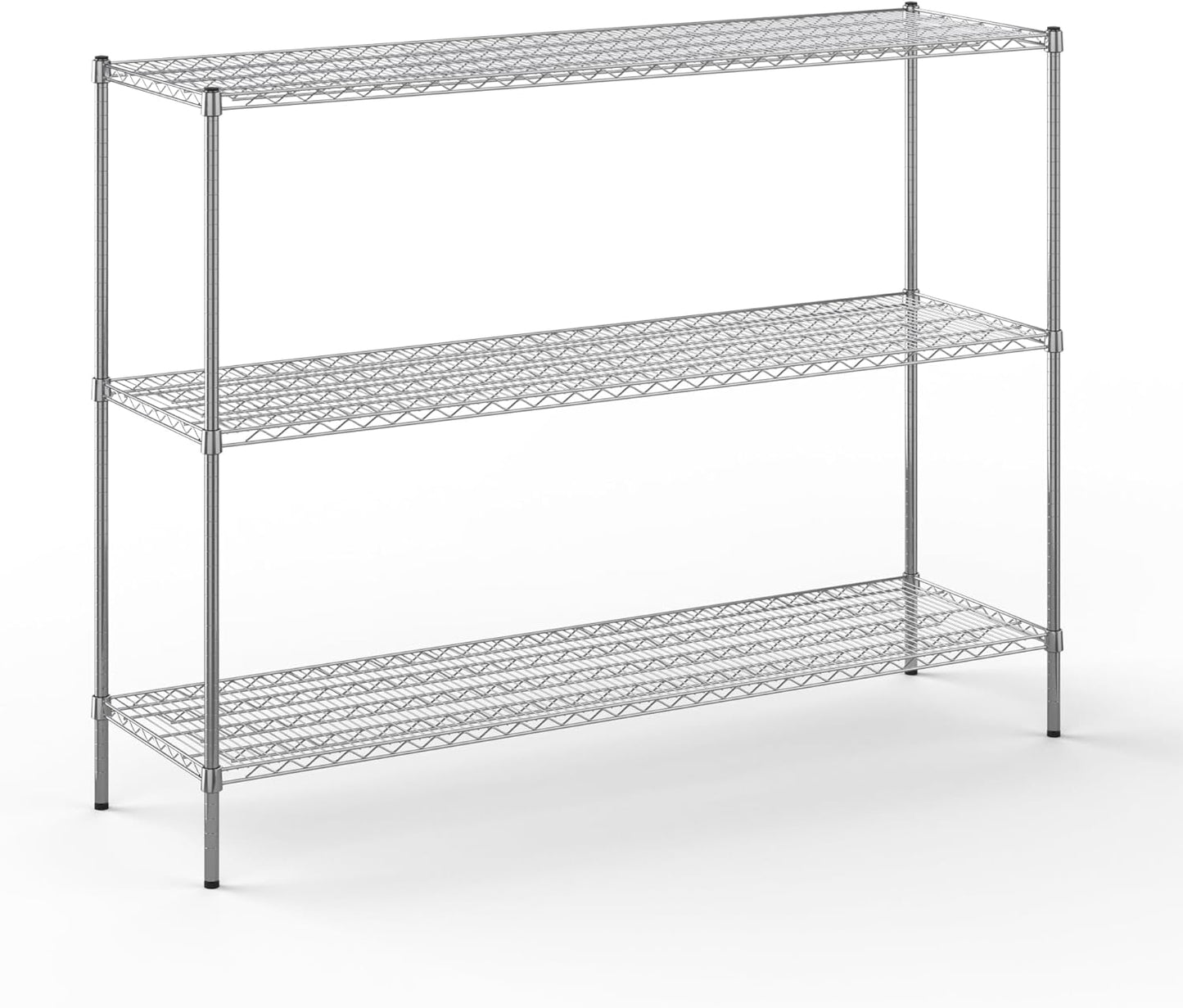 21" Deep x 72" Wide x 54" Height Wire Shelving Kit | 3-Tier | NSF Commercial Storage Rack Unit