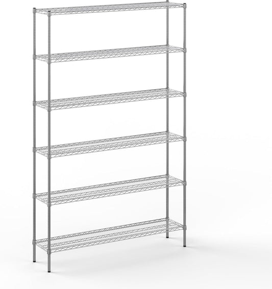 14" Deep x 60" Wide x 96" Height Wire Shelving Kit | 6-Tier | NSF Commercial Storage Rack Unit
