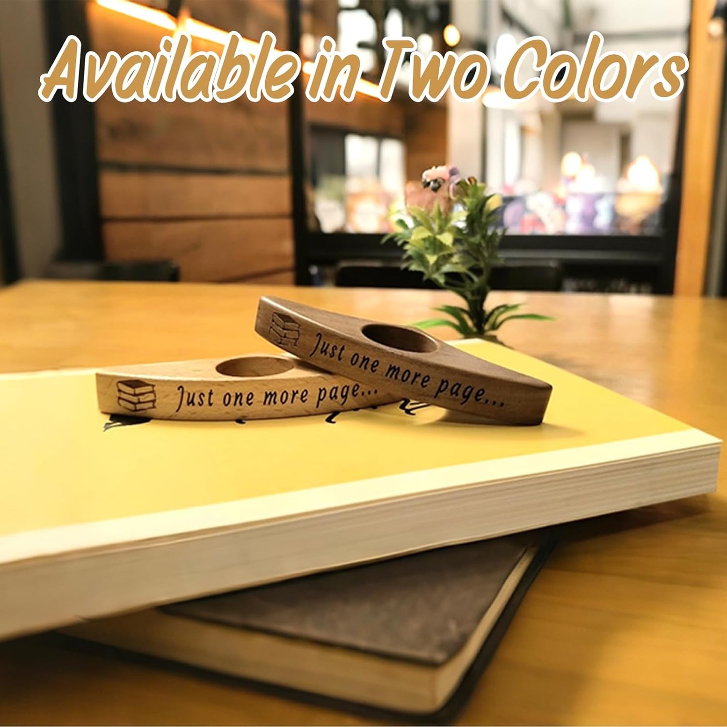 Wooden Book Page Holders for Reading - Thumb Page Holder & Book Opener Holder | Just One More Page Ergonomic Hands-Free Helper - Perfect Gift for Book Lovers & Readers(Natural Wood 3)