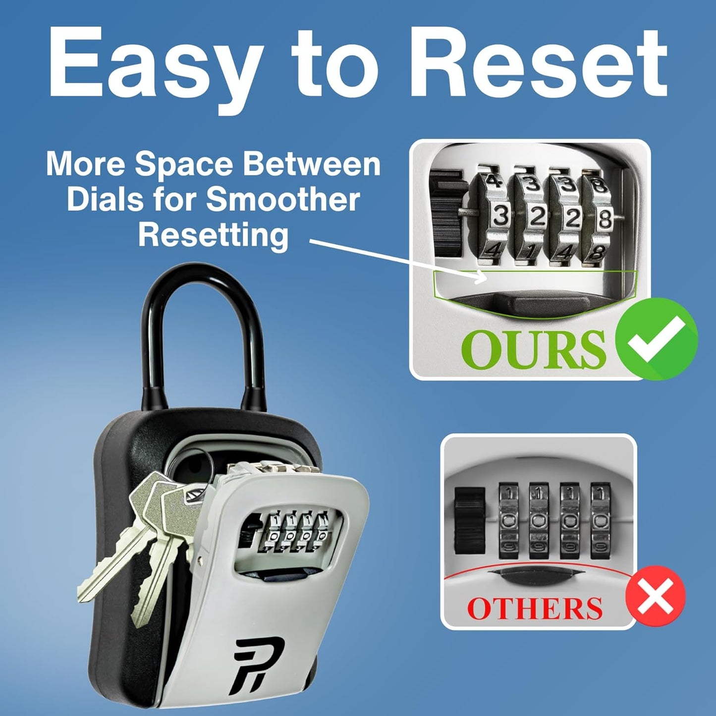 RUDY RUN Key Lock Box for Outside - Combination Realtor Lockbox for House Keys Outdoor