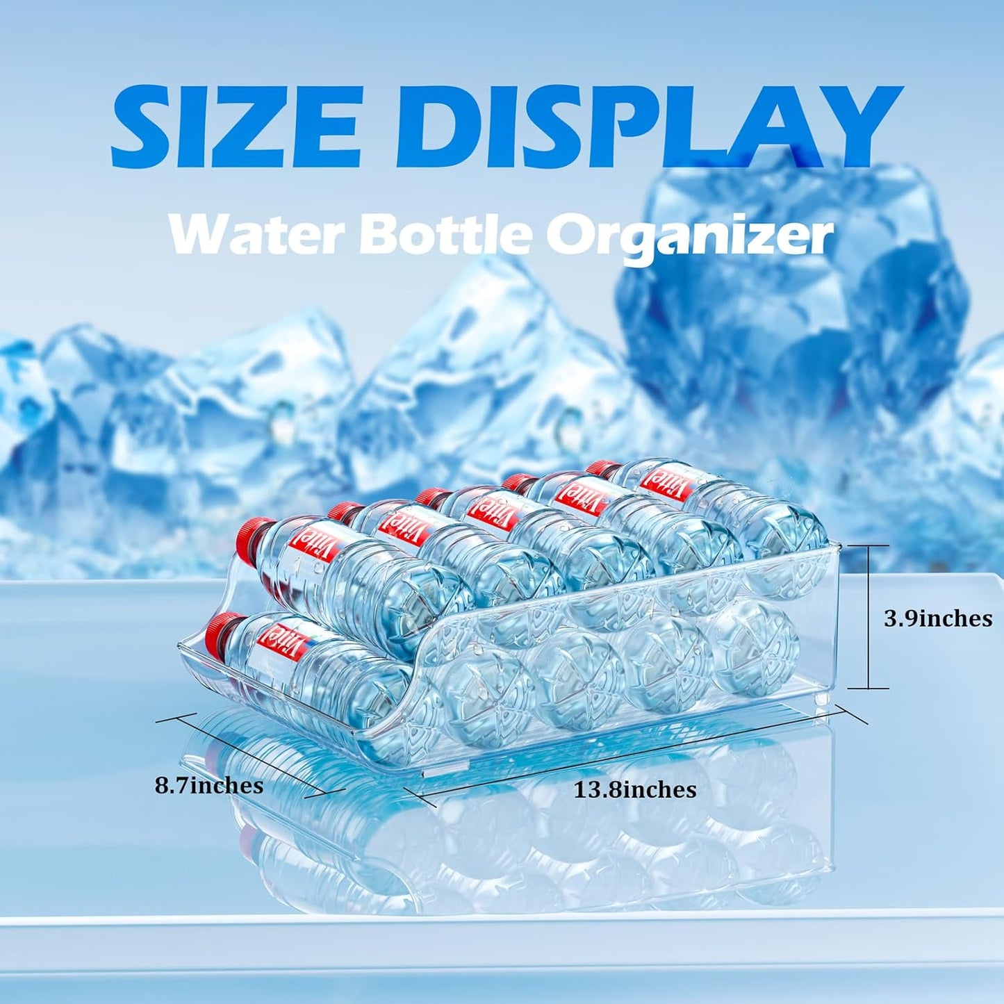 Water Bottle Soda Drink for Fridge,Refrigerator Pantry Clear Box Organizer Storge (4 PACK)
