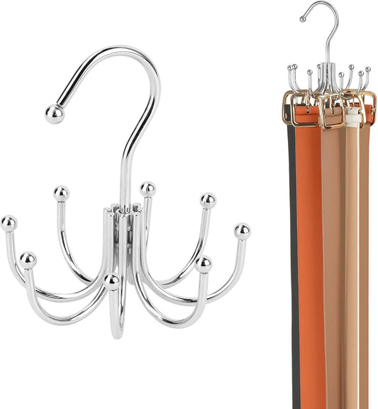 ZEDODIER Belt Hanger, 2 Pack Belt Rack Closet Accessories Organizer, Maximum 24 Storage Capacity, Hanging Holder Storage Hook for Belt, Bra, Tank Top, Tie, Scarf, Purse