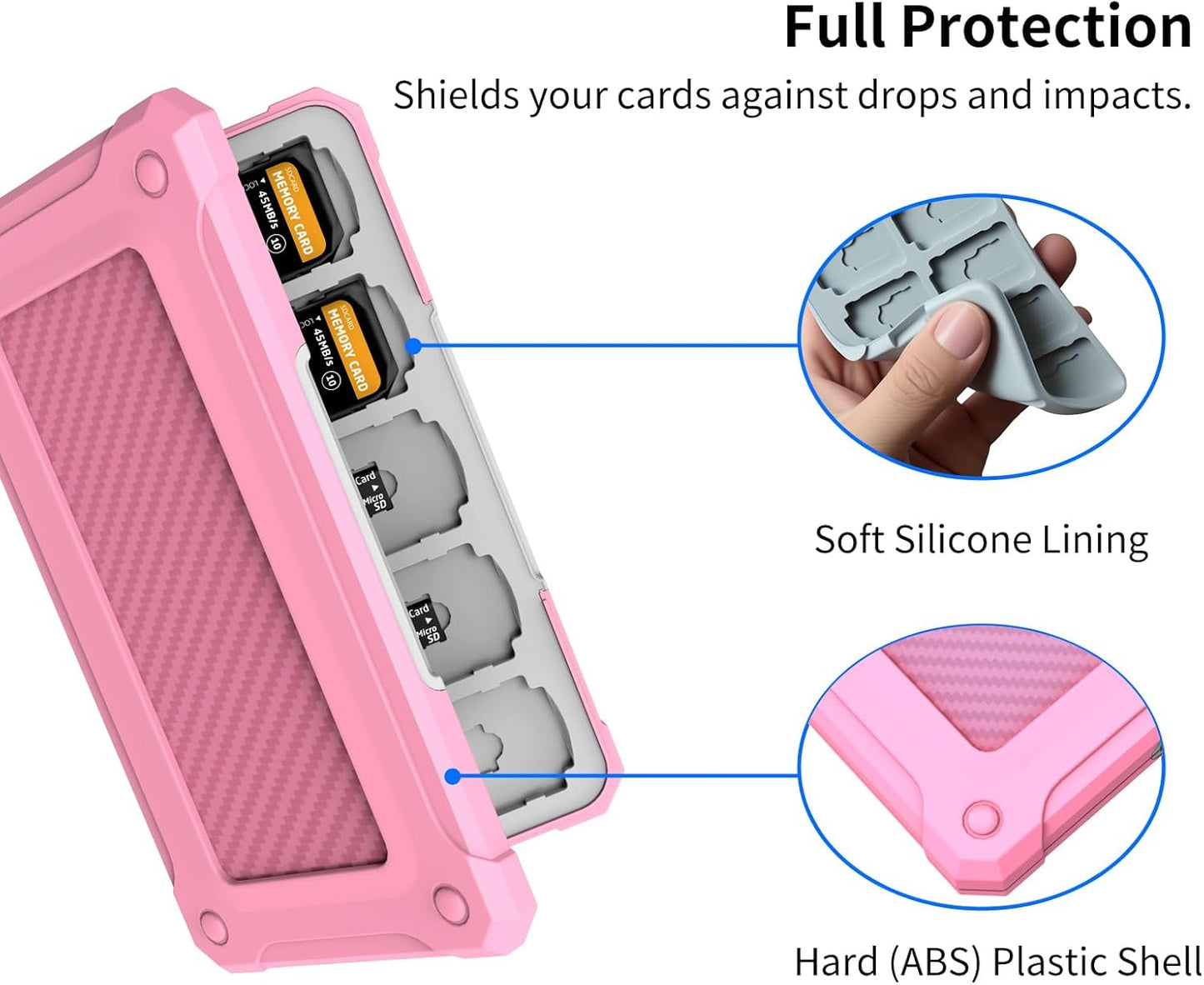 Memory Card Case with 40 Slots for 20 Micro SD SDXC SDHC TF Cards and 20 SD SDXC SDHC Cards,Anyskill SD Card Holde Features a Portable and Compact Design