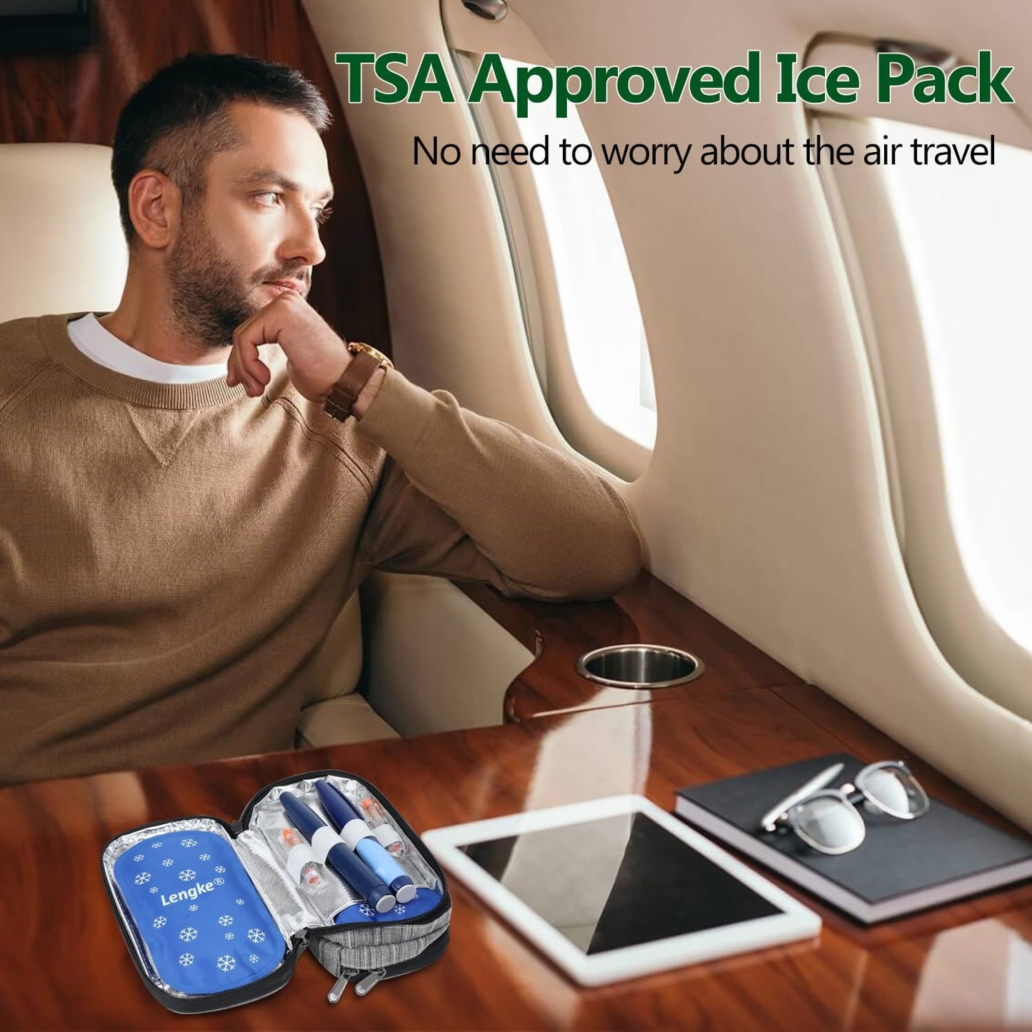 YOUSHARES Ice Pakcs for Insulin Cooler Travel Case - 4 x 160g Large Ice Packs for Diabetes Travel Case, Reusable Travel Ice Packs Keep Cooling