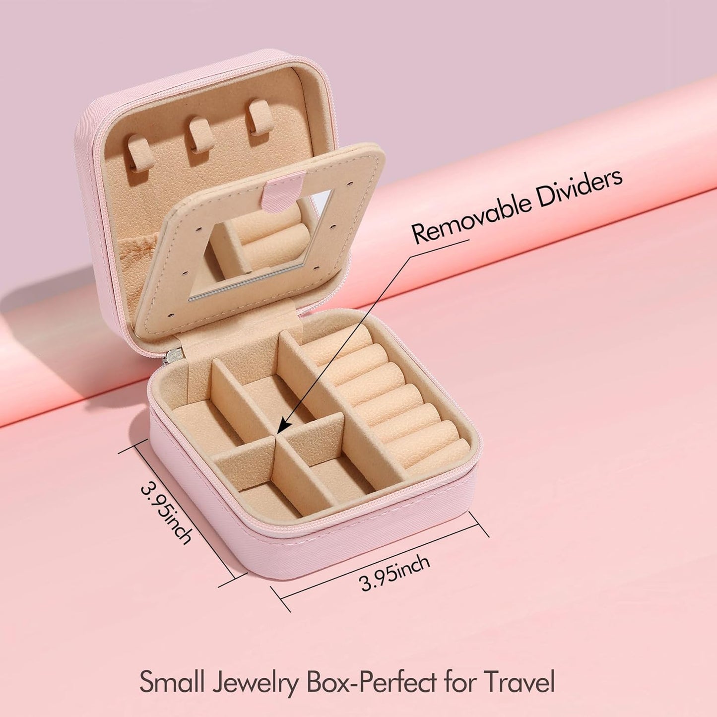 Parima Small Jewelry Box for Girls, Initial Jewelry Boxes for Girls | Small Jewelry Organizer | Travel Jewelry Case | Mini Travel Jewelry Box - Letter G, Pink