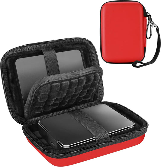 ProCase Hard Drive Case 2.5 Inch for Elements WD My Passport Canvio Basics Seagate Backup Plus Slim Expansion 1TB 2TB 3TB 4TB, Portable External Hard Drive Carrying Case -Red