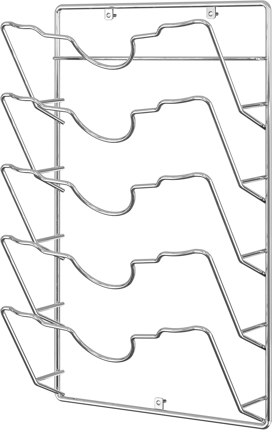 Simple Houseware Wall Door Mounted Pot Lid Rack, Chrome Finish