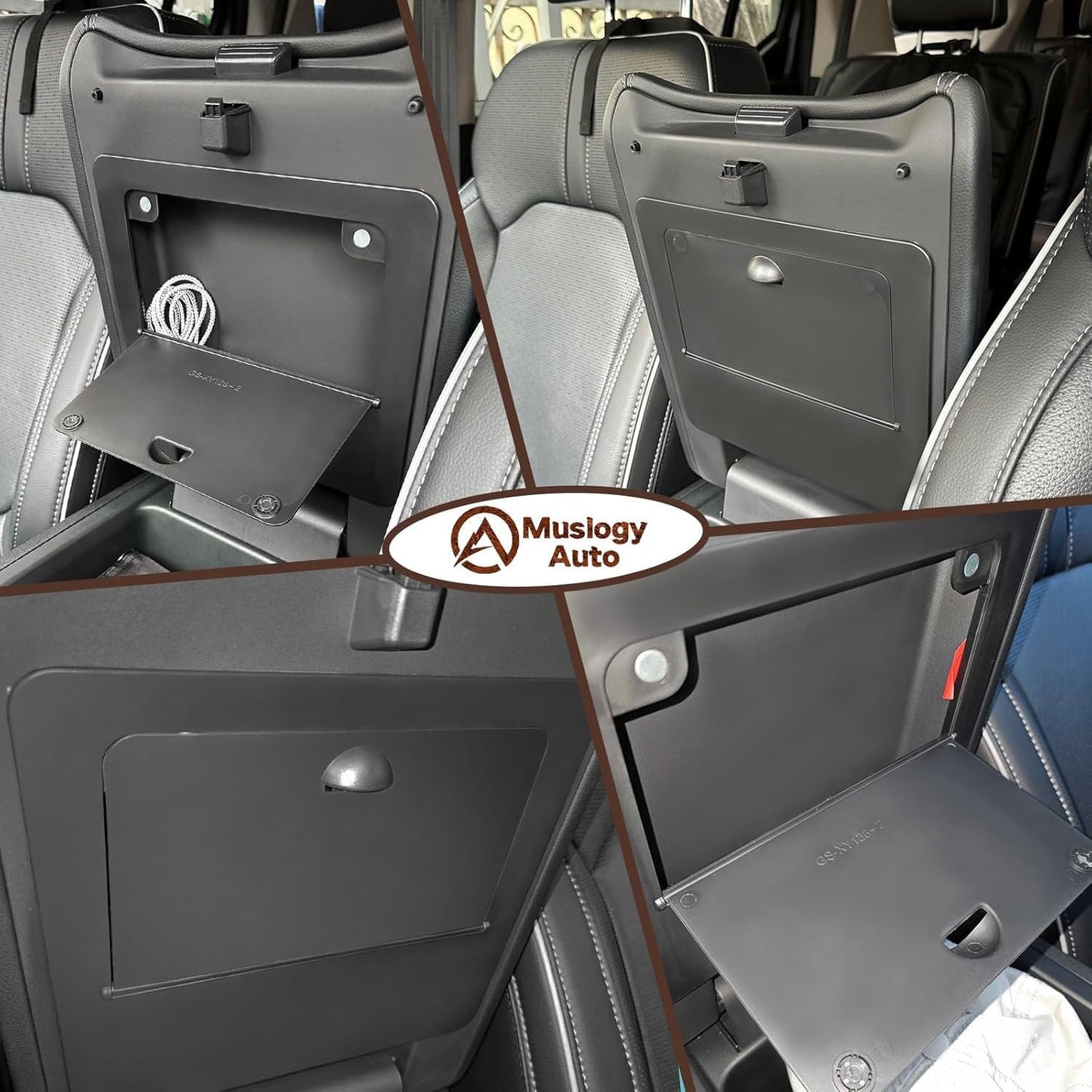 Muslogy Center Console Organizer & Cup Holder Insert & Magnet Armrest Hidden Storage Compartment Compatible with 2023-2025 Honda Pilot/2024-2026 Passport Center Console Inserts Interior 3PCS Set