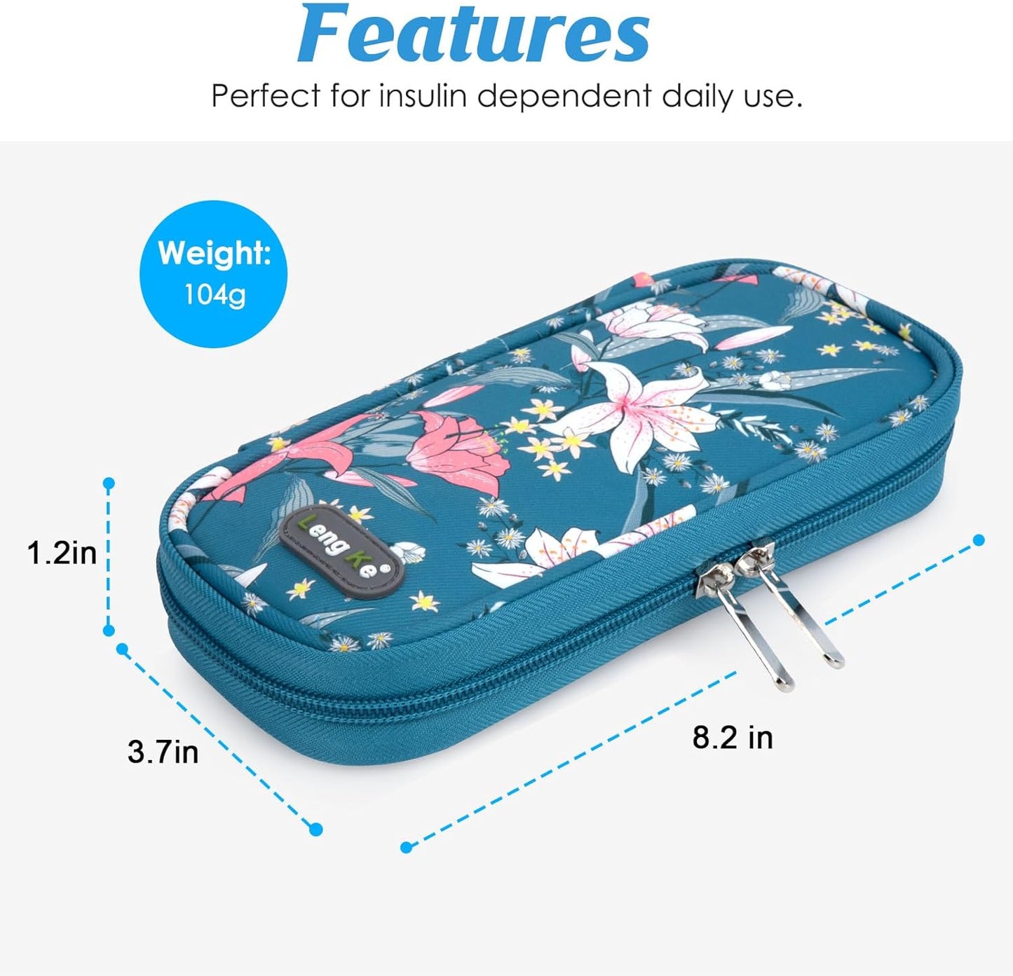 YOUSHARES Insulin Cooler Travel Case TSA Approved Medication Diabetic Supplies Cooler For Travel Refrigerated Medicine Organizer Bag With 2 Ice Pack