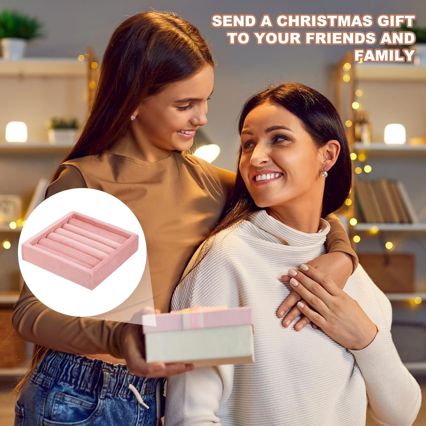 uxcell Stackable Jewelry Storage Tray, Jewelry Tray Drawer Organizer, Small Display Box for Earrings, Necklaces, Rings and Bracelets, Light Pink