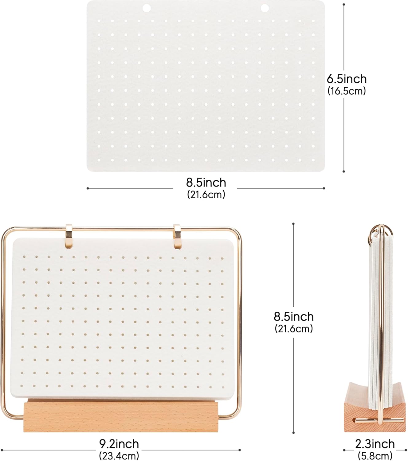 PACMAXI Display Organizers, Brooch Holder, Enamel Pin Pages for Store 180+ Pins, Collection Storage Calendar Wooden Stand With 6 Pages (Not Include Any Accessories) (White)