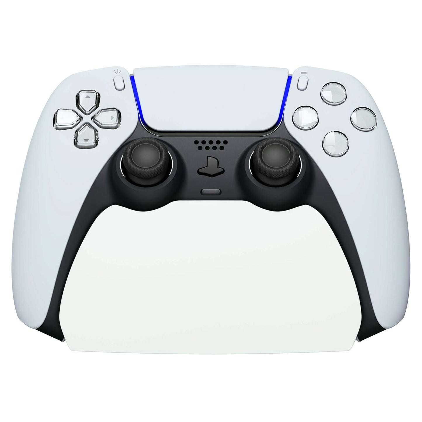 PlayVital 2 Pack Controller Display Stand for ps5, Gamepad Stand Desk Holder for ps5 Controller Accessories with Rubber Pads, White