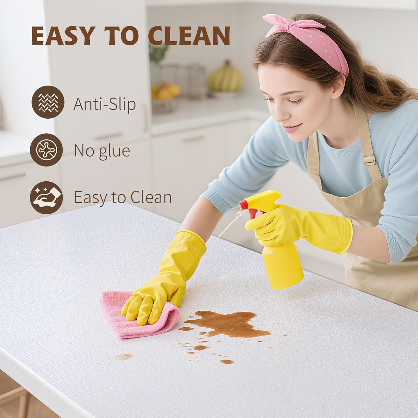 Shelf Liners for Kitchen Cabinets Non Adhesive Drawer Liner 23.6in x 30FT Pure White Thickened Shelf Liner Strong Non-Slip Easy to Clean for Tool Box Refrigerator with Knife and Tape Measure