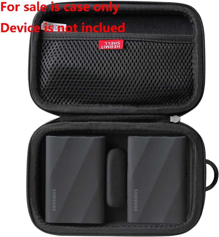 Hermitshell Hard Travel Case for Samsung T9 Portable SSD 2TB / 4TB / 1TB (Black, Case for 2 Hard Drives)