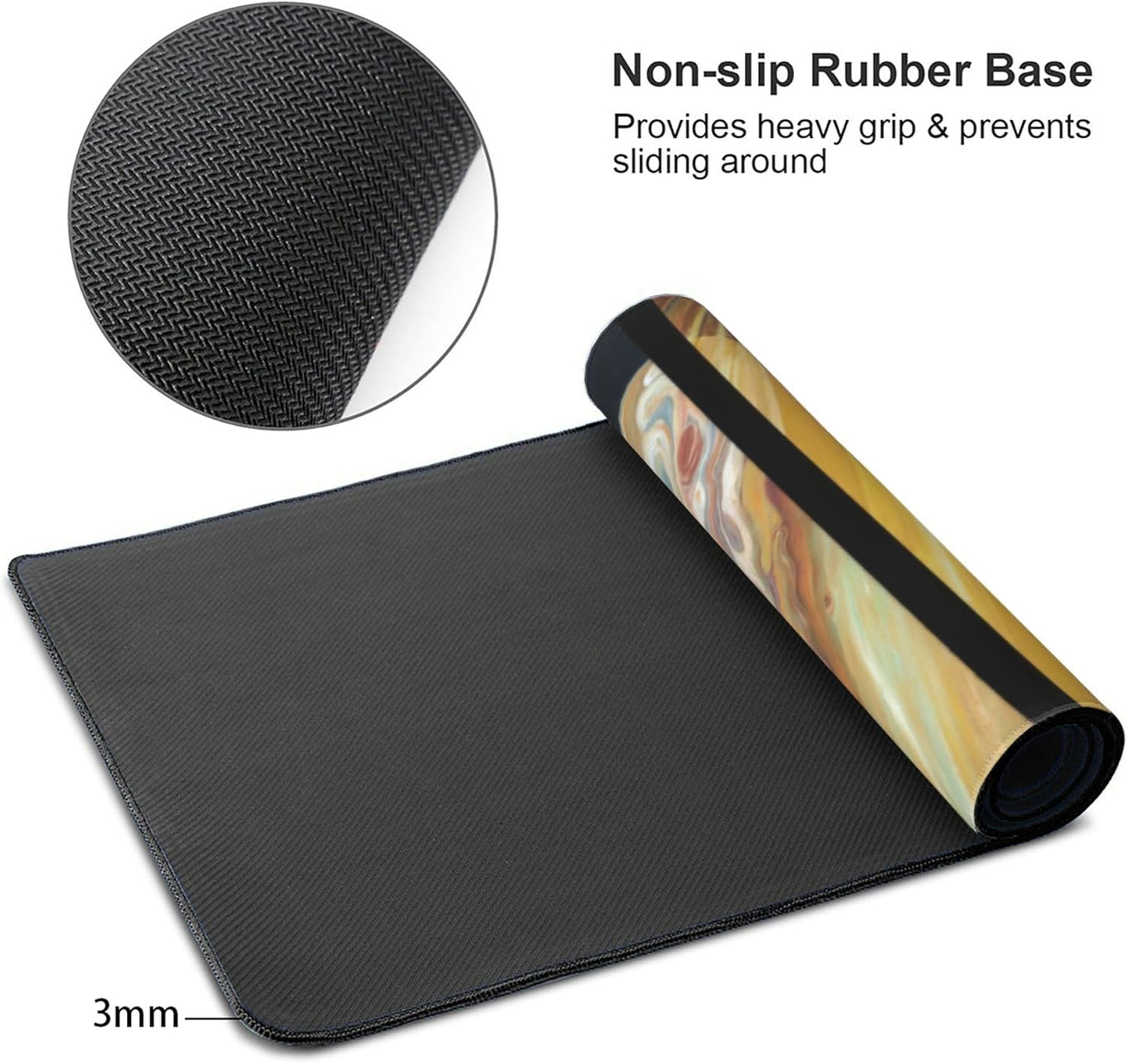 Cosmic Planet Large Mouse Pad, Vintage Aesthetic Gaming Desk Mat, XXL Keyboard Desk Pad Mat for Desktop, 35.4"x15.7" Non-Slip Base Big Mousepad with Stitched Edges