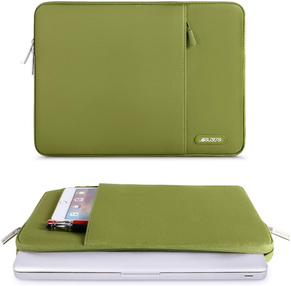 MOSISO Laptop Case 14 inch, 14 inch Laptop Sleeve Compatible with HP Lenovo Dell ASUS Acer, HP Stream, Dell Latitude, Lenovo IdeaPad, Polyester Vertical Computer Sleeve Bag with Pocket, Chartreuse
