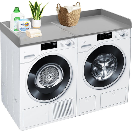 Royxen Washer Dryer Countertop, 27.4" x 54", Wood, Universal Fit, Laundry Room Organization, Grey