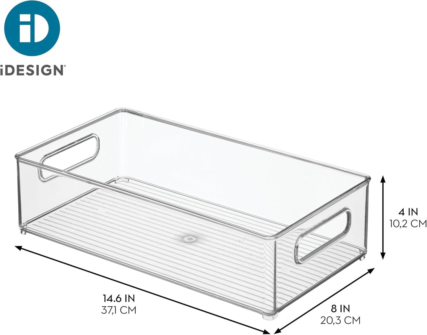 iDesign Stackable Fridge Bin - Storage Bin for Freezer or Pantry Organization, Clear, Made in USA